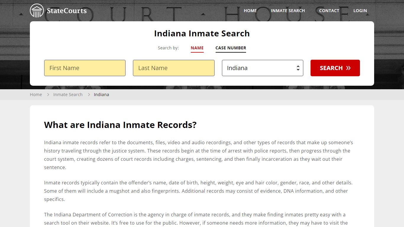 Indiana Inmate Search, Prison and Jail Information - StateCourts