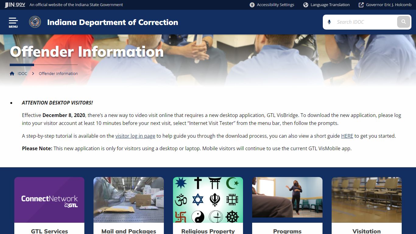 IDOC: Offender Information - IN.gov